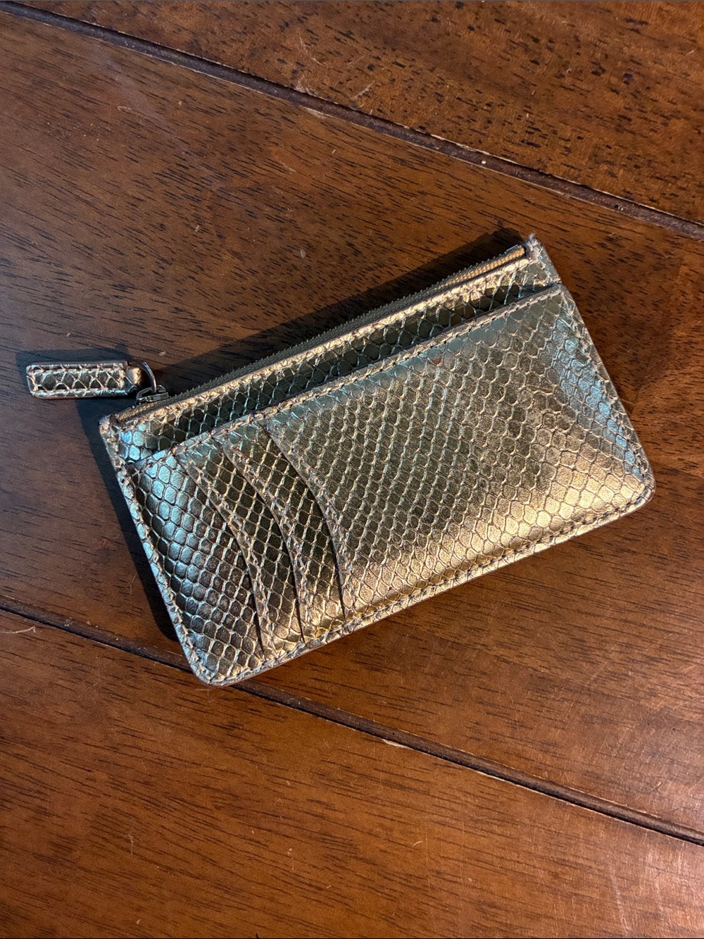 Sezane Metallic Gold Card Holder Wallet - Women's Accessory 💋